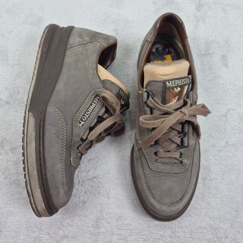 Mephisto Runoff Air-Jet System Leather Walking Shoes Womens 8 Grey Brown France